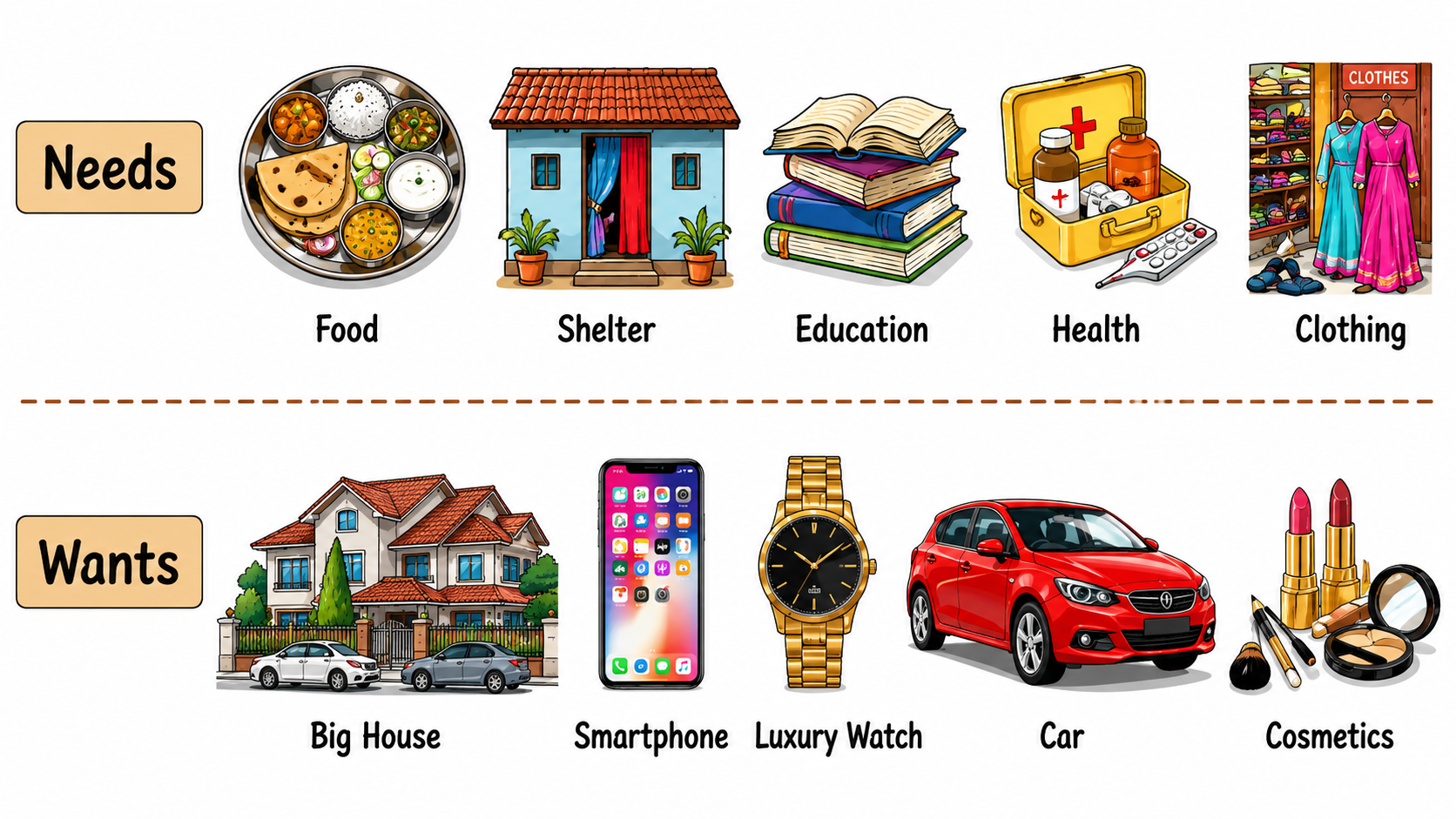 Difference between Needs vs Wants